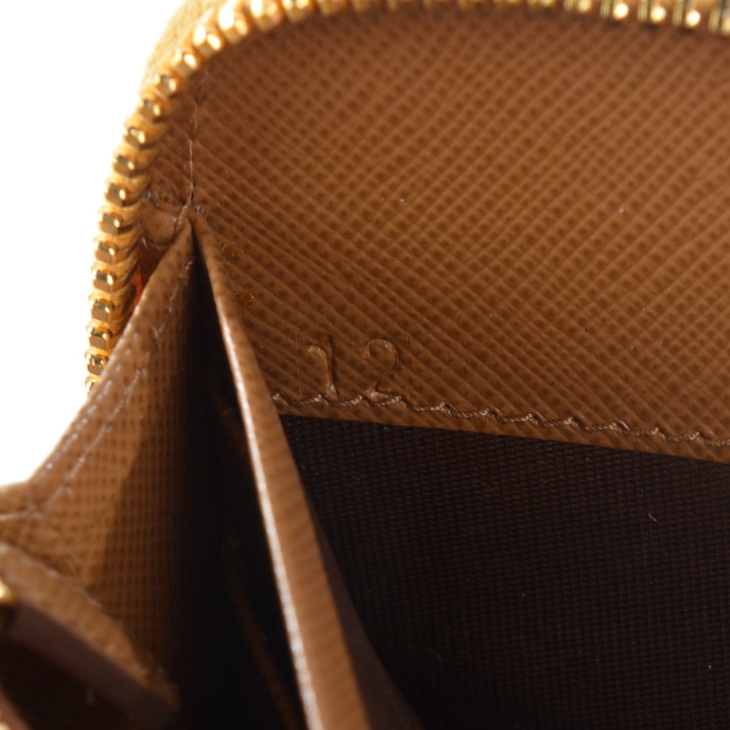 Prada Saffiano Metal Bi-Color Zip Around Wallet Caramel Ananas 7 of 14