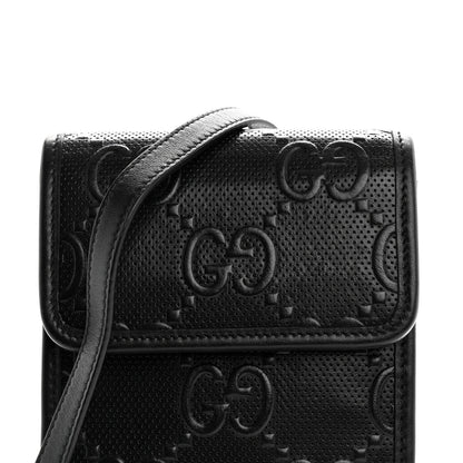Gucci Calfskin GG Tennis Embossed Mini Crossbody Bag Black 8 of 11