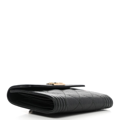 Chanel Caviar Quilted Compact Boy Wallet Black 4 of 7