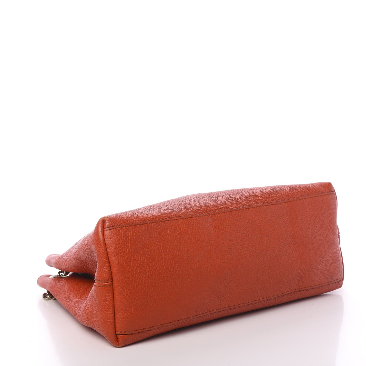 Gucci Pebbled Calfskin Medium Soho Chain Shoulder Bag Sun Orange 4 of 13