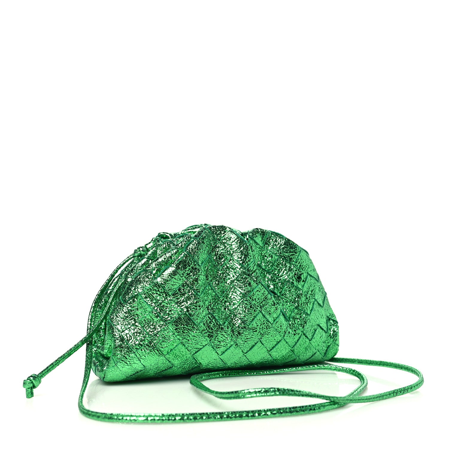 Bottega Veneta Metallic Nappa Intrecciato The Mini Pouch Parakeet 3 of 10