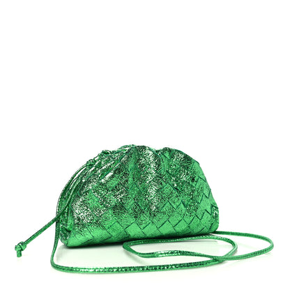Bottega Veneta Metallic Nappa Intrecciato The Mini Pouch Parakeet 3 of 10