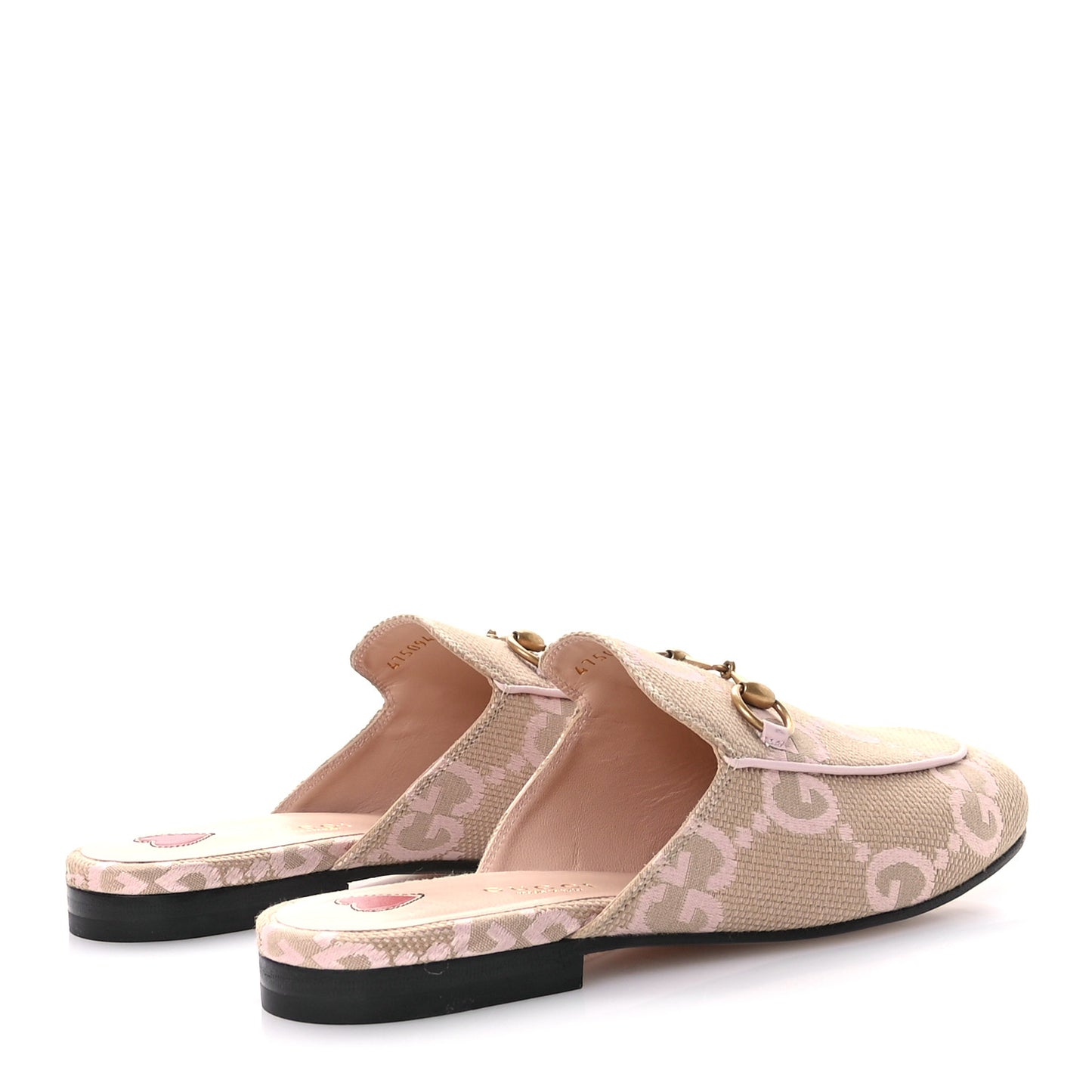 Monogram Macro GG Nappa Charlotte Womens Princetown Slippers 36 Beige Perfect Pink