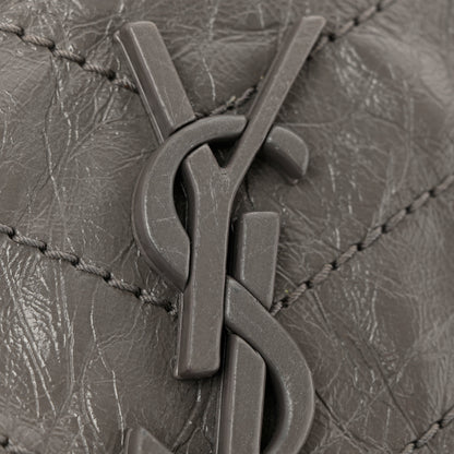 Saint Laurent Crinkled Calfskin Matelasse Monogram Medium Niki Chain Satchel Fog 11 of 11