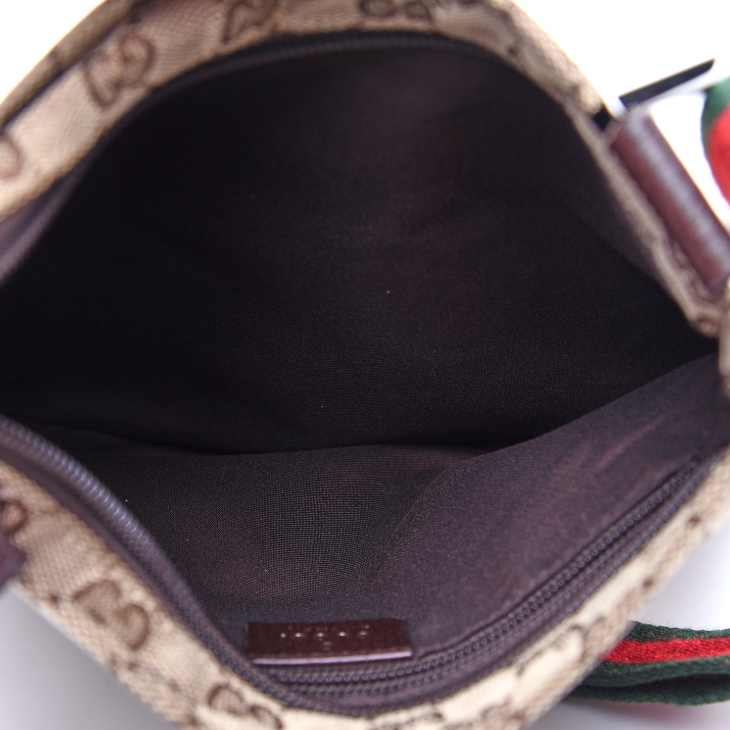 Monogram Web Small Flat Messenger Bag Brown