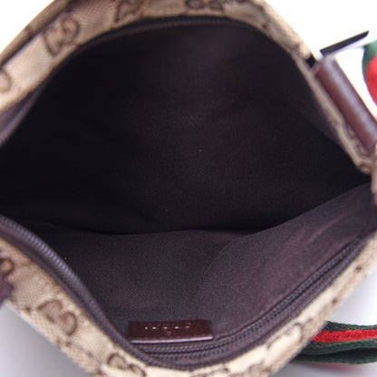 Gucci Monogram Web Small Flat Messenger Bag Brown 5 of 10
