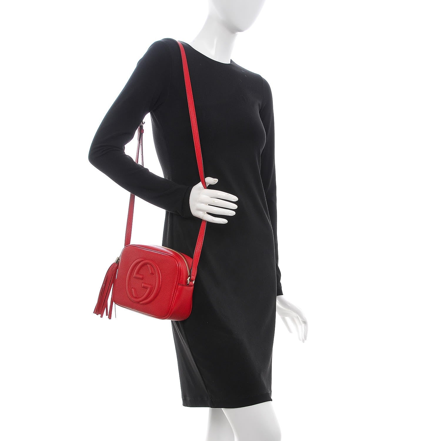 Gucci Pebbled Calfskin Small Soho Disco Bag Tabasco Red 2 of 7