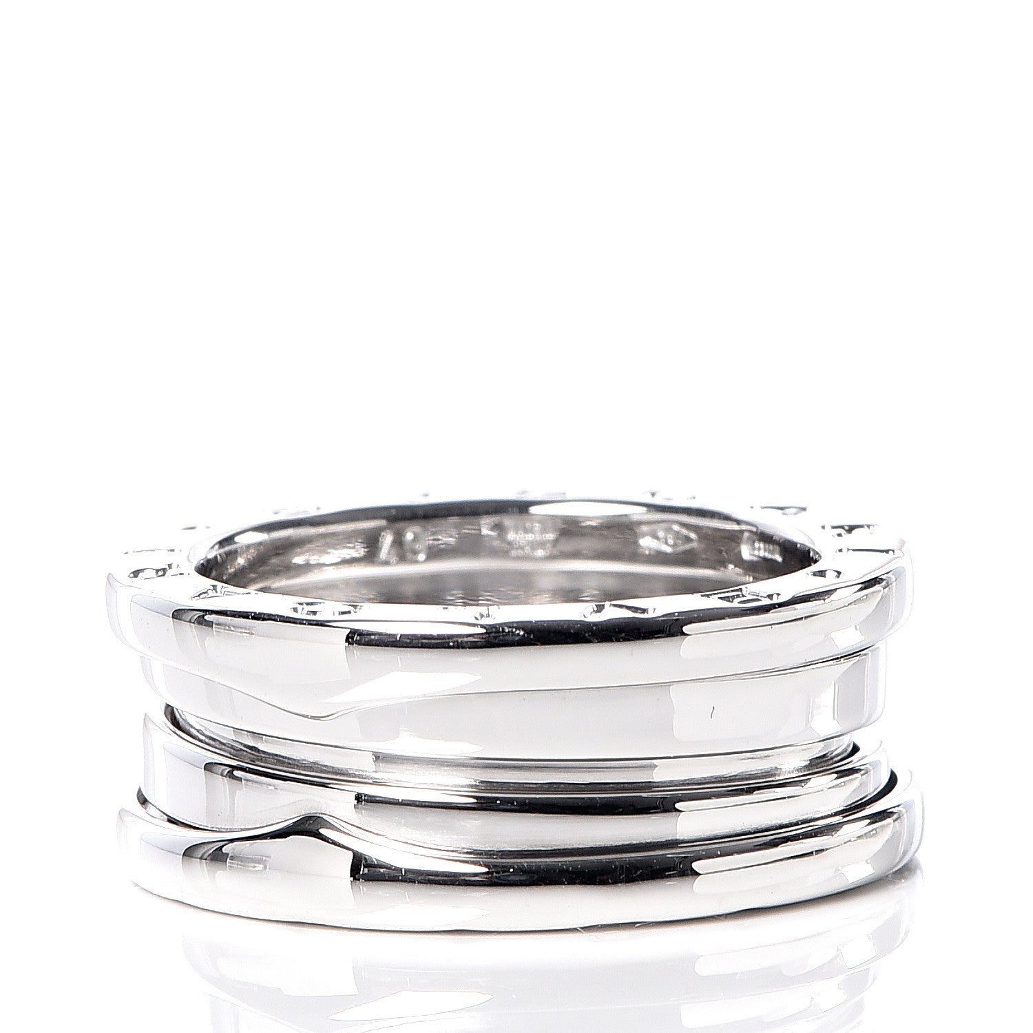 Bulgari 18K White Gold B.Zero1 Three-Band Ring 49 4.75 6 of 6