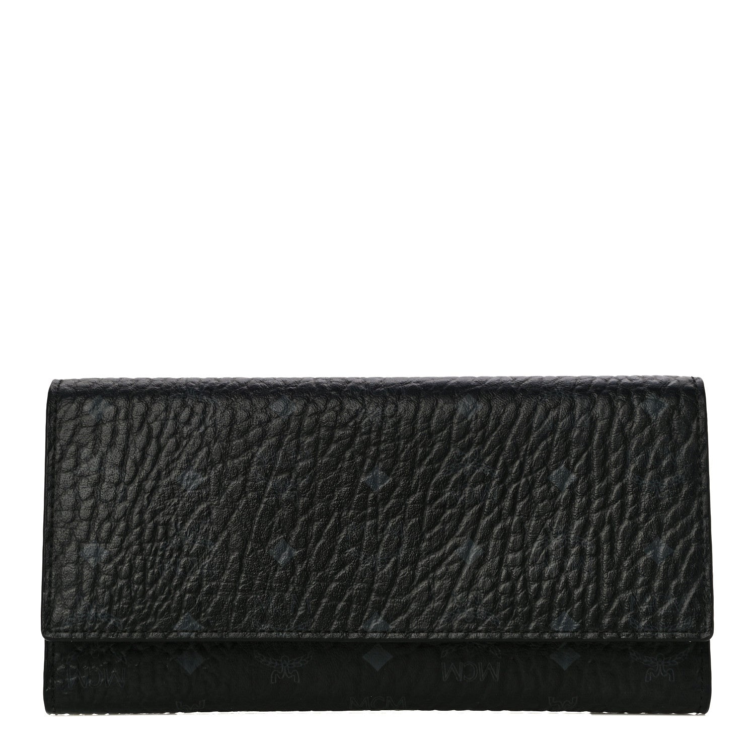 MCM Visetos Large Tri-Fold Flap Wallet Black 1 of 9