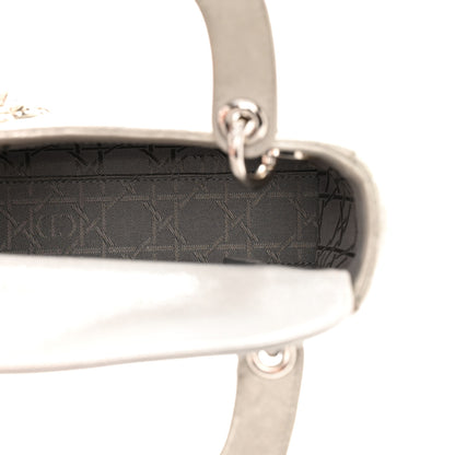 Christian Dior Metallic Nubuck Cannage Mini Lady Dior Silver 5 of 12