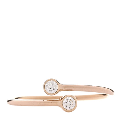 Tiffany 18K Rose Gold Diamond Elsa Peretti Hoop Ring 56 7.5 1 of 5