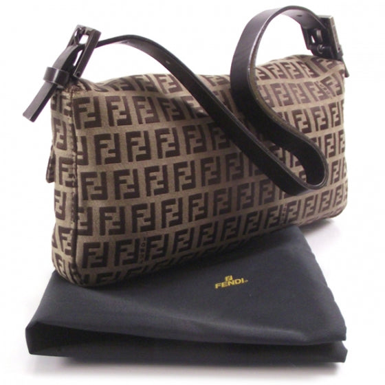 Fendi Zucchino Baguette Tote Brown 3 of 14