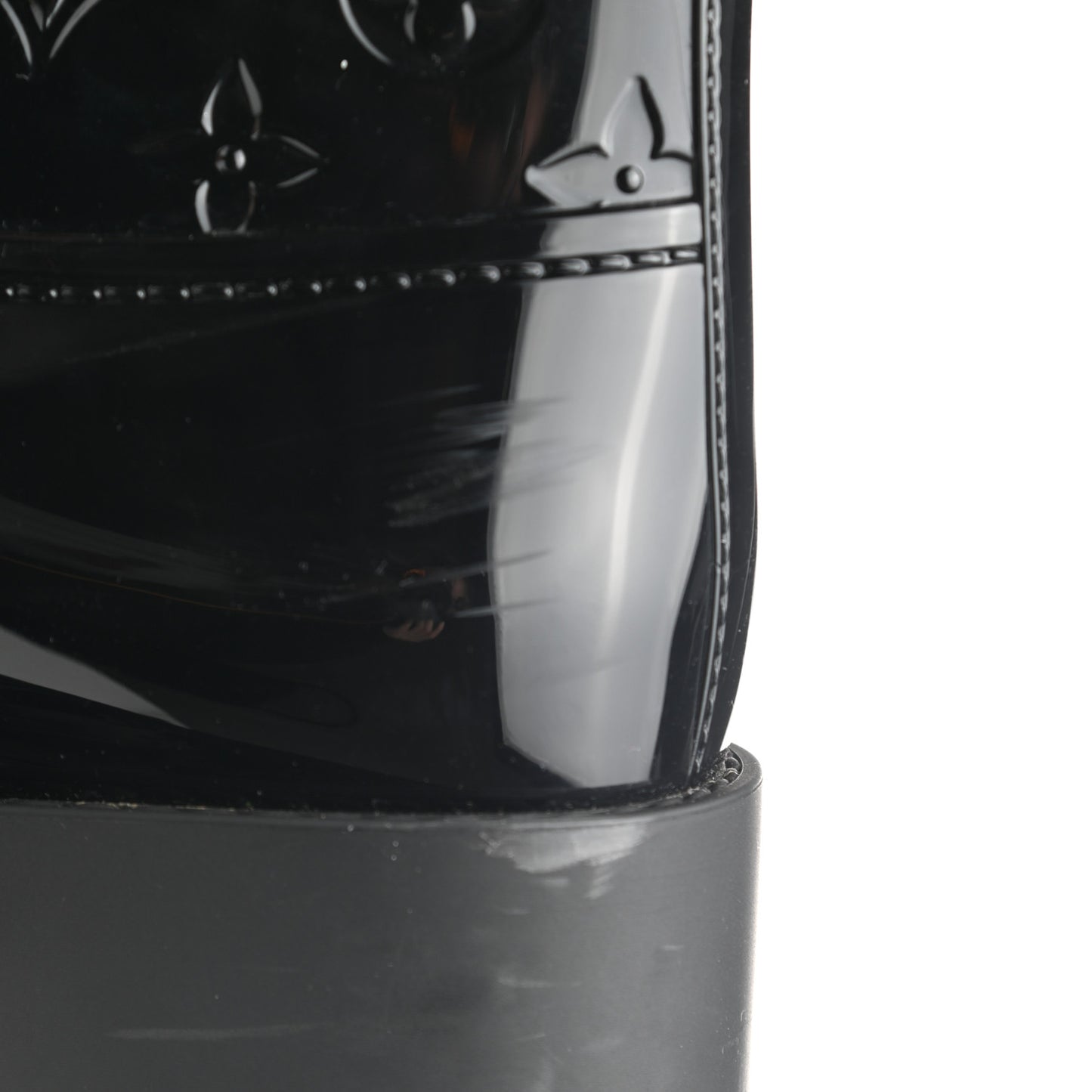 Rubber Embossed Monogram Drops Flat Half Boots 41 Black
