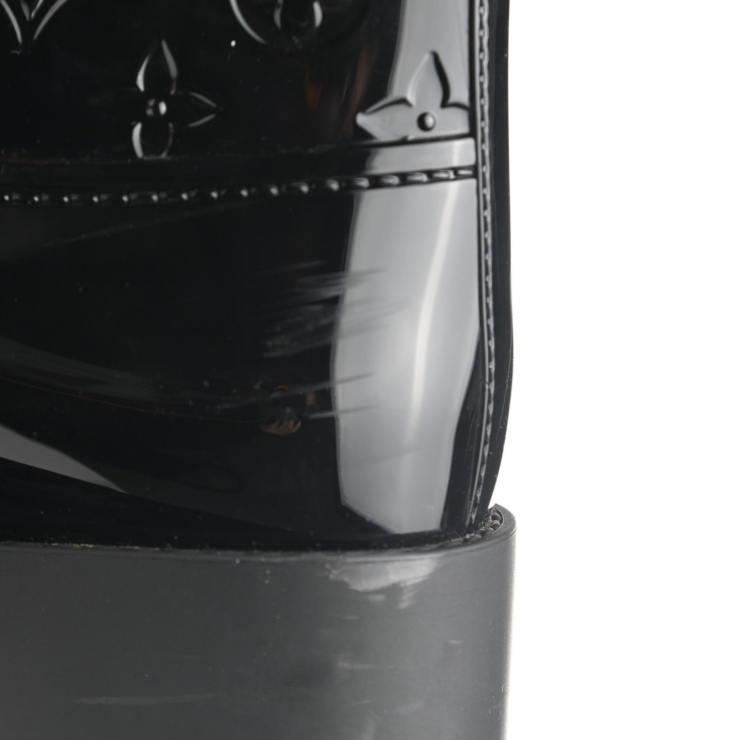Louis Vuitton Rubber Embossed Monogram Drops Flat Half Boots 41 Black 10 of 12