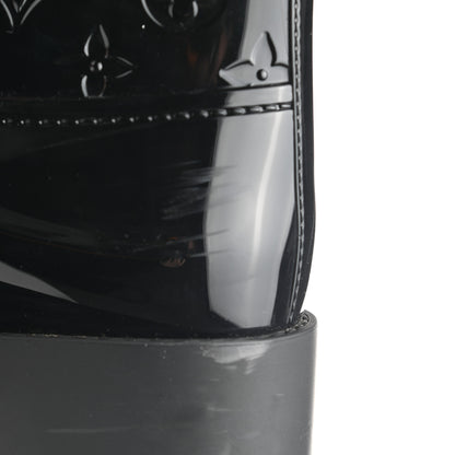 Louis Vuitton Rubber Embossed Monogram Drops Flat Half Boots 41 Black 10 of 12