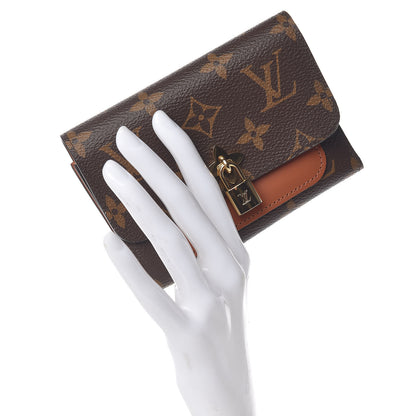 Louis Vuitton Monogram Flower Lock Compact Wallet Caramel 2 of 9
