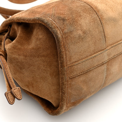 Prada Suede Triangle Medium Bonnie Shoulder Bag Cacao 8 of 9