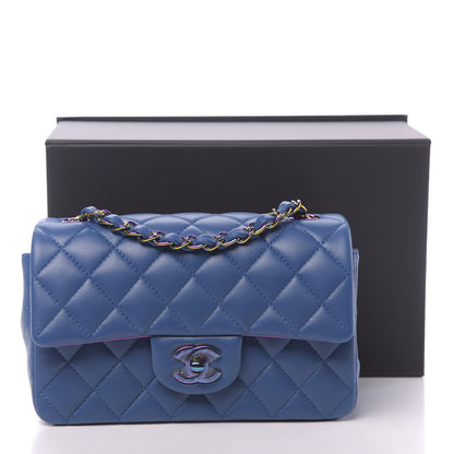 Chanel Lambskin Quilted Mini Rectangular Flap Blue Purple 11 of 11