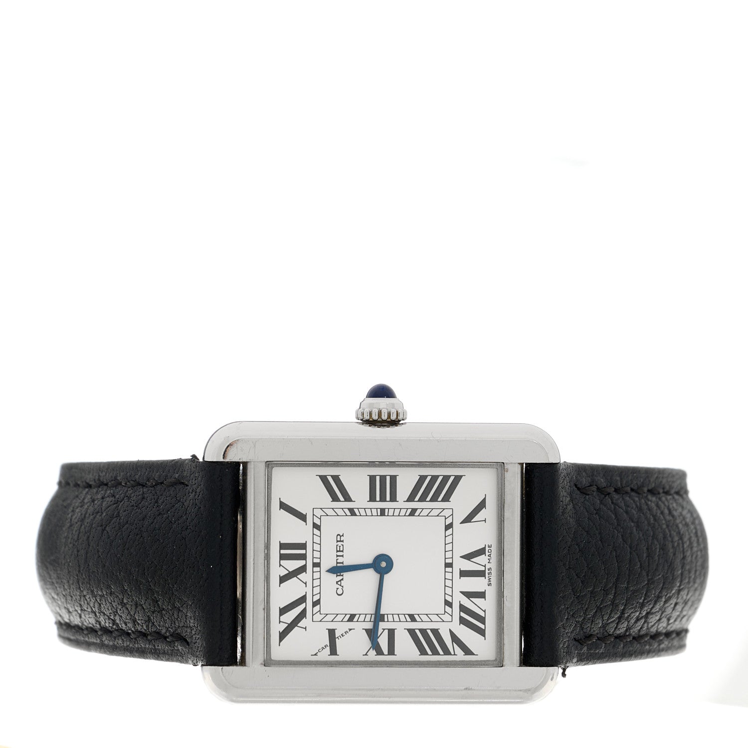 Cartier Stainless Steel Calfskin 24mm Tank Solo Quartz Watch 2 of 4