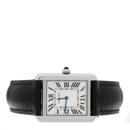 Cartier Stainless Steel Calfskin 24mm Tank Solo Quartz Watch 2 of 4