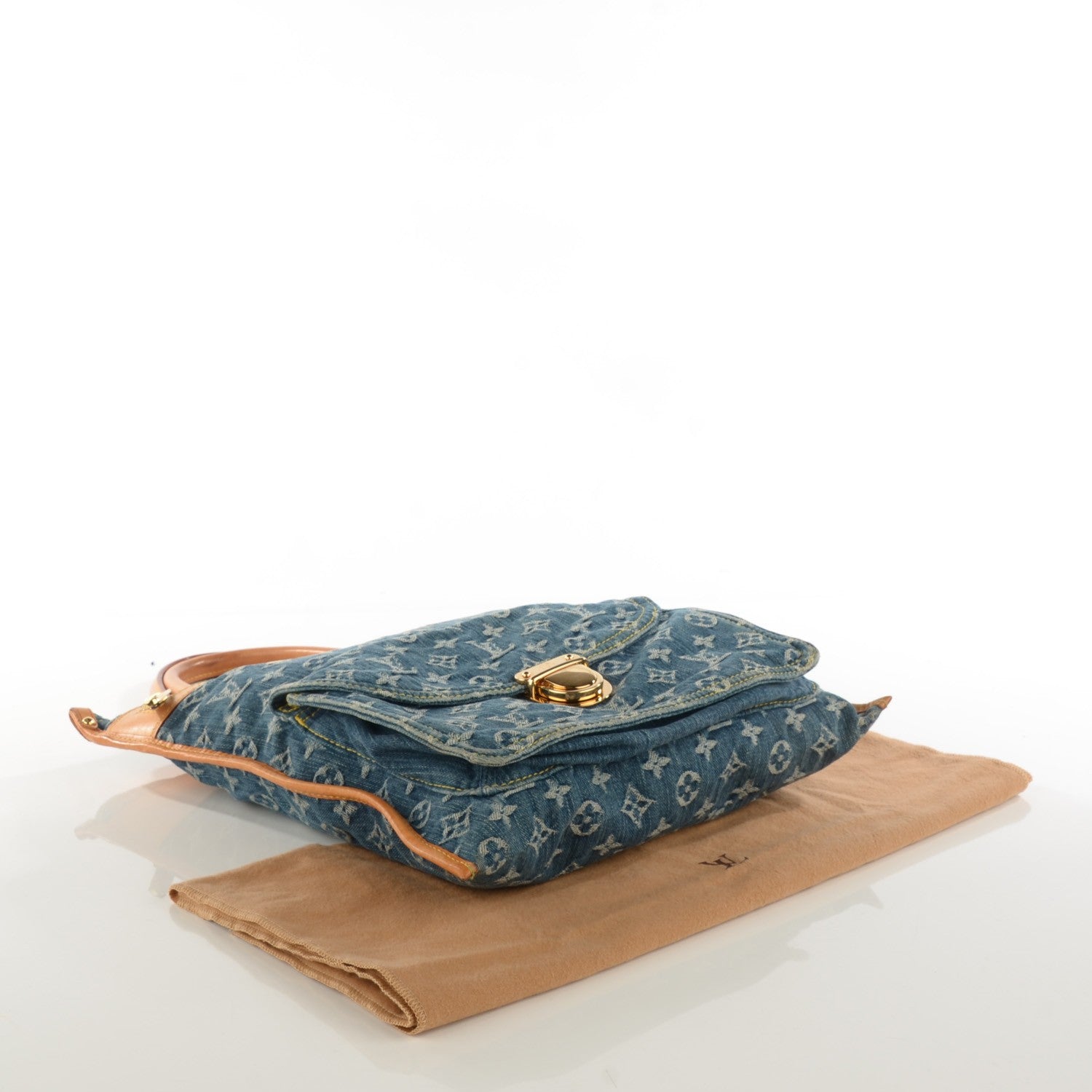 Louis Vuitton Monogram Denim Sac Plat Blue 4 of 11