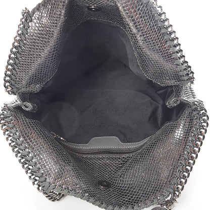 Stella McCartney Metallic Snake Print Falabella Fold Over Tote Ruthenium 4 of 8