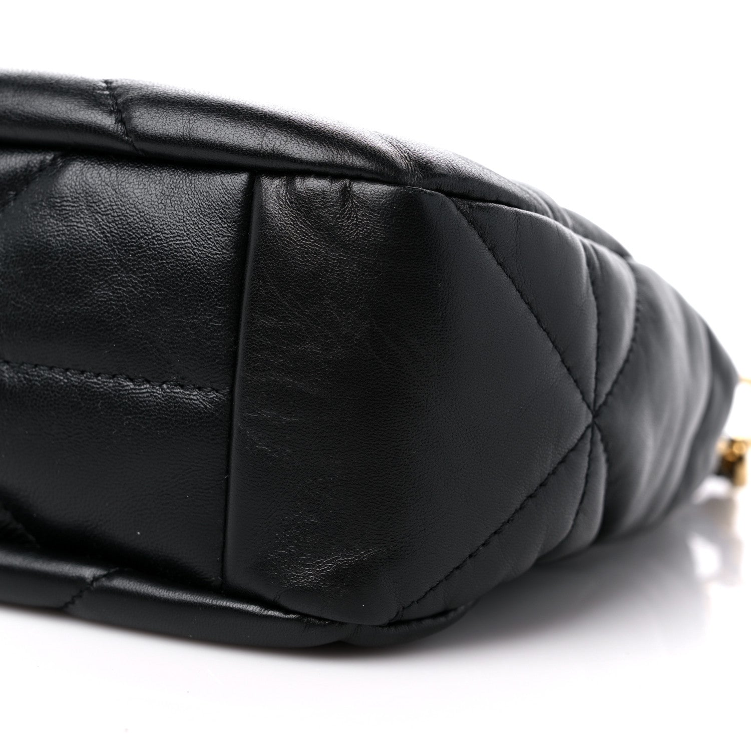 Prada Nappa Triangle Stitched Mini Zippered Hobo Bag Black 9 of 9