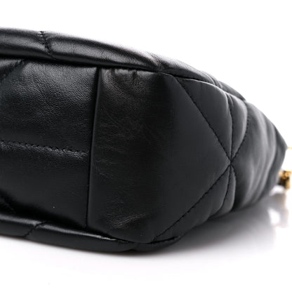 Prada Nappa Triangle Stitched Mini Zippered Hobo Bag Black 9 of 9
