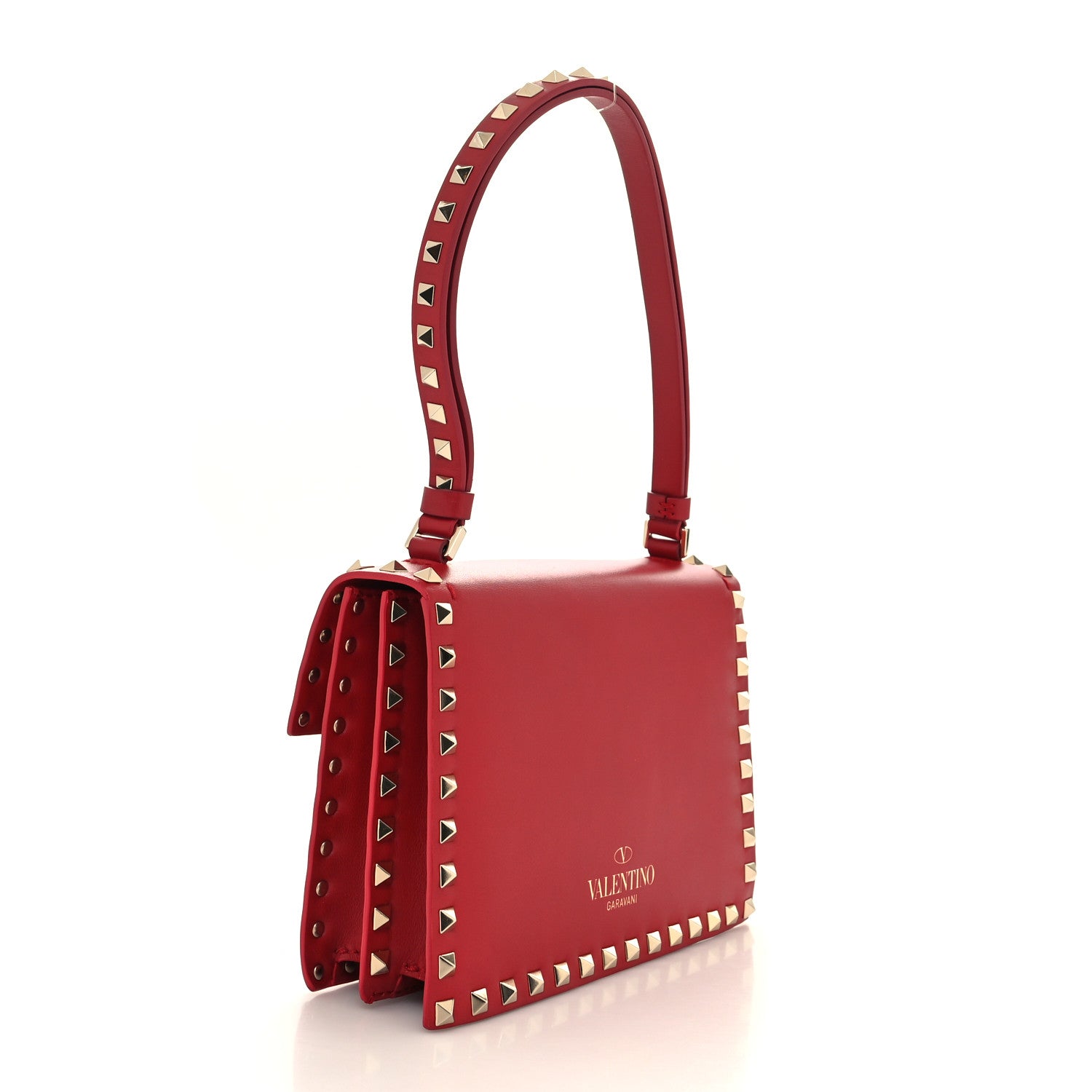 Valentino Garavani Calfskin Rockstud Flap Shoulder Bag Rosso Valentino 3 of 11
