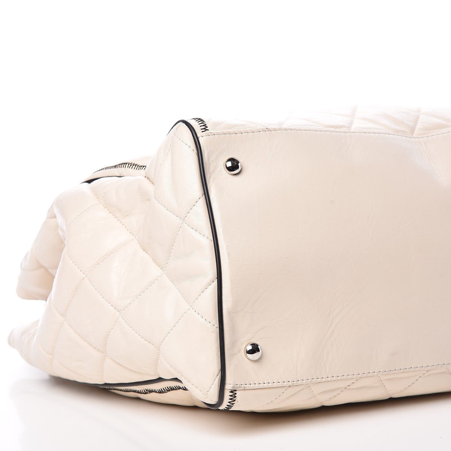 Chanel Lambskin Quilted East West Tote Ivory 8 of 10