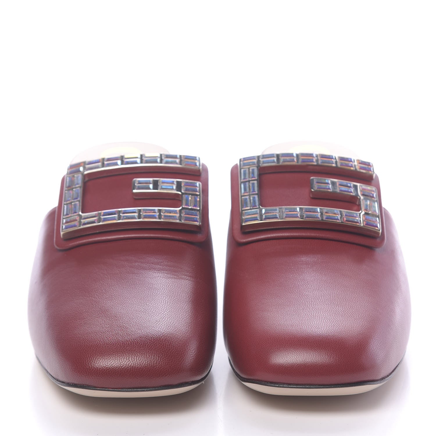 Gucci Malaga Kid Crystal Square G Madelyn Mules 38 Romantic Cerise 2 of 9