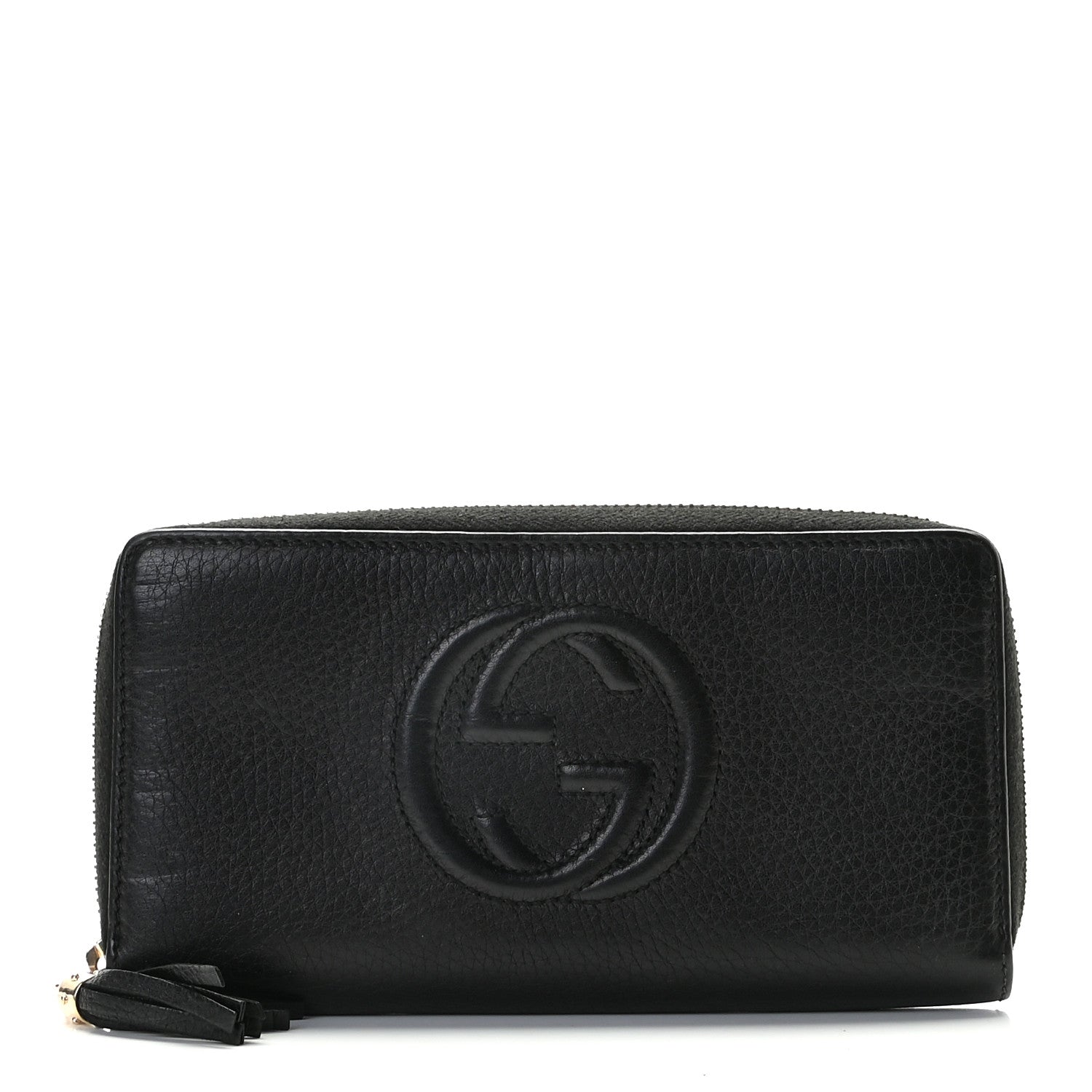 Gucci Pebbled Calfskin Soho Zip Around Wallet Black 1 of 10