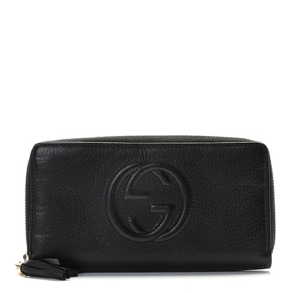 Gucci Pebbled Calfskin Soho Zip Around Wallet Black 1 of 10