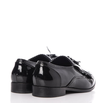 Lanvin Patent Mila Tassel Fringe Loafers 39 Black 4 of 13