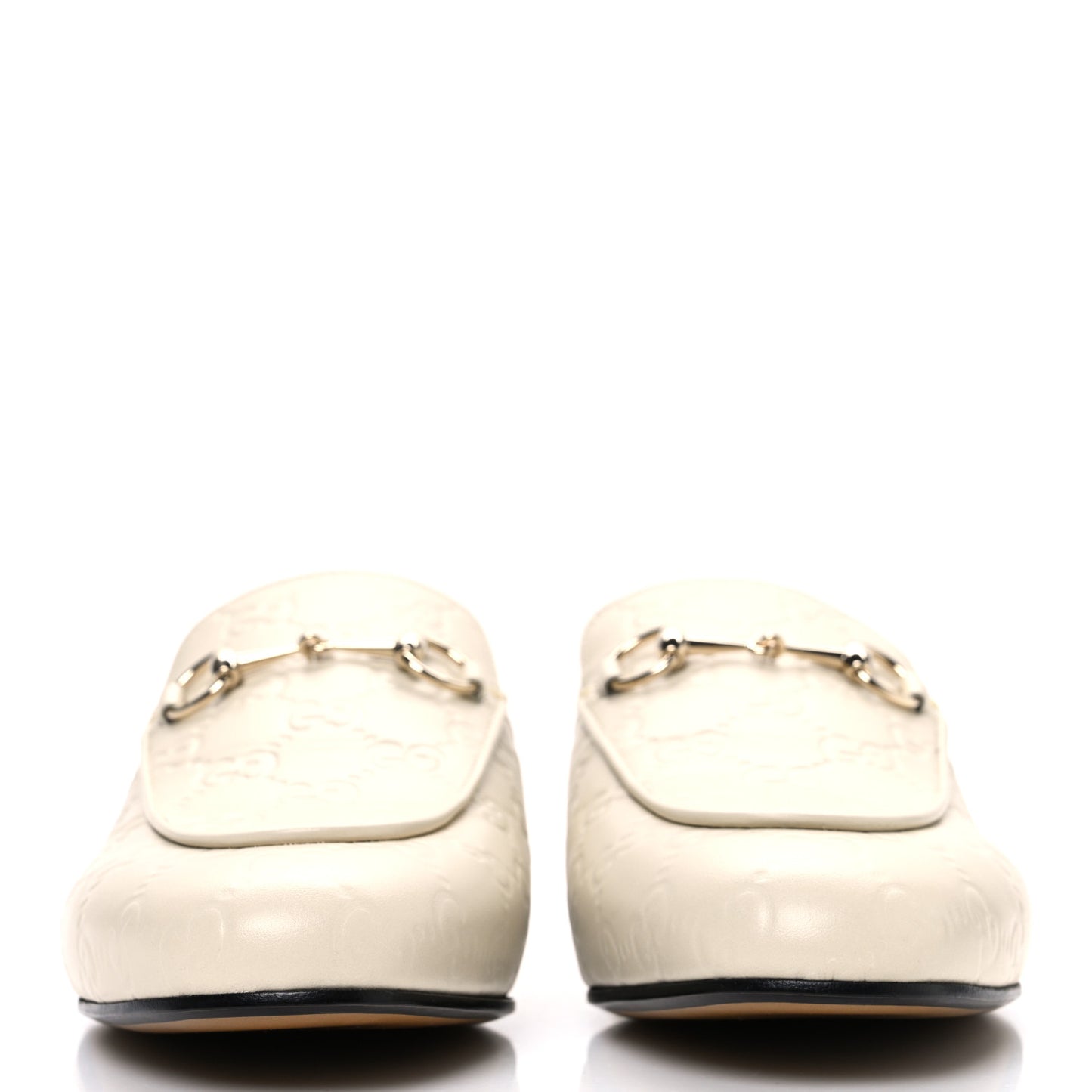 Glamour Calfskin Guccissima Womens Princetown Slippers 39.5 Mystic White