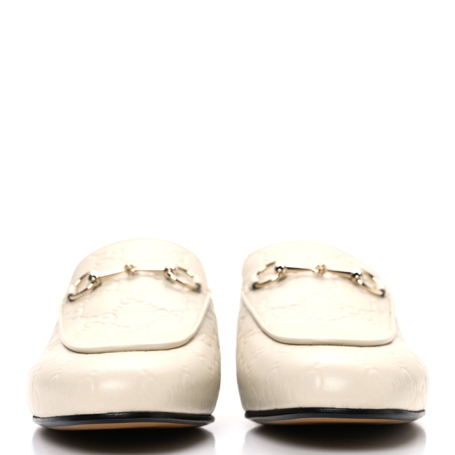 Gucci Glamour Calfskin Guccissima Womens Princetown Slippers 39.5 Mystic White 3 of 11