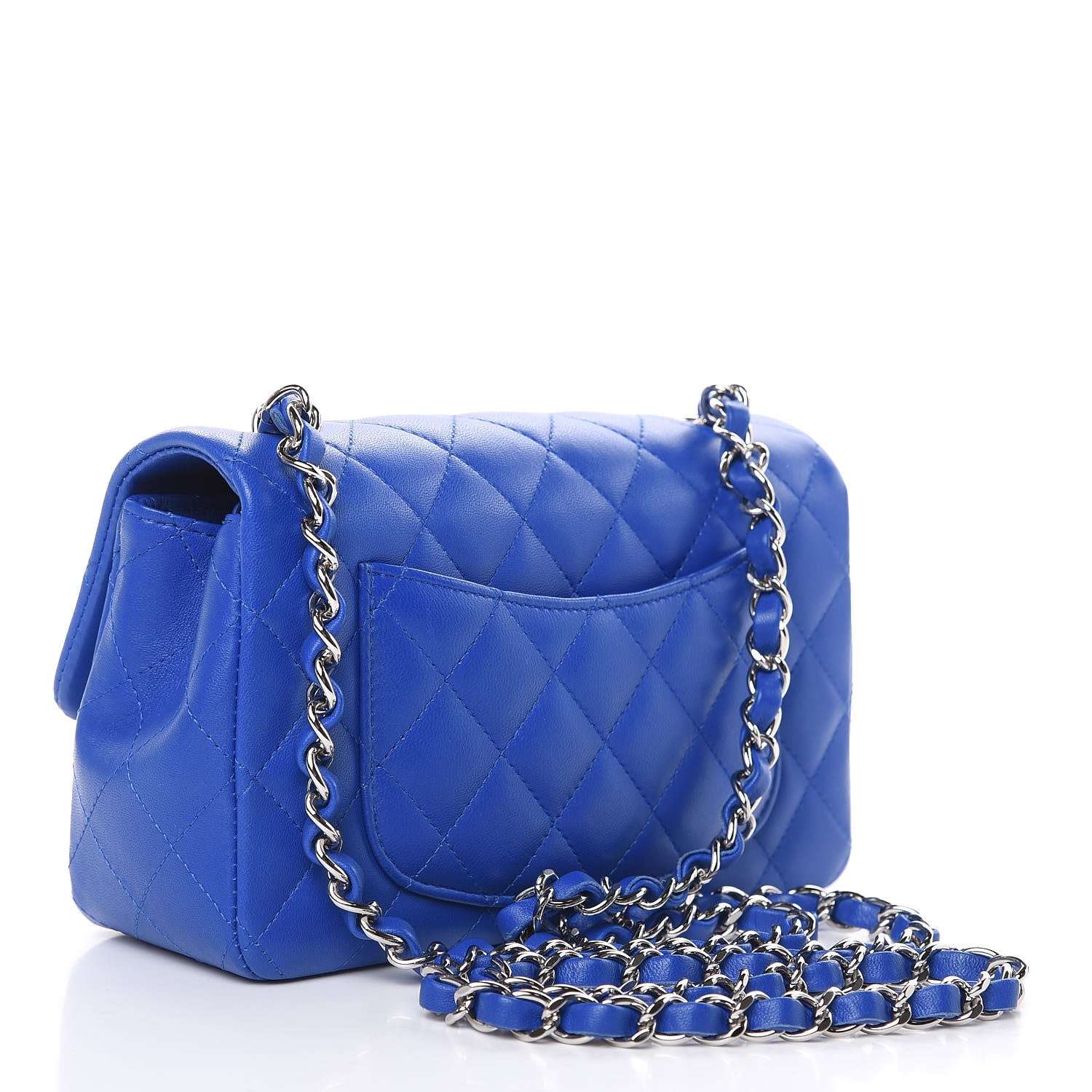 Chanel Lambskin Quilted Mini Rectangular Flap Royal Blue 3 of 11