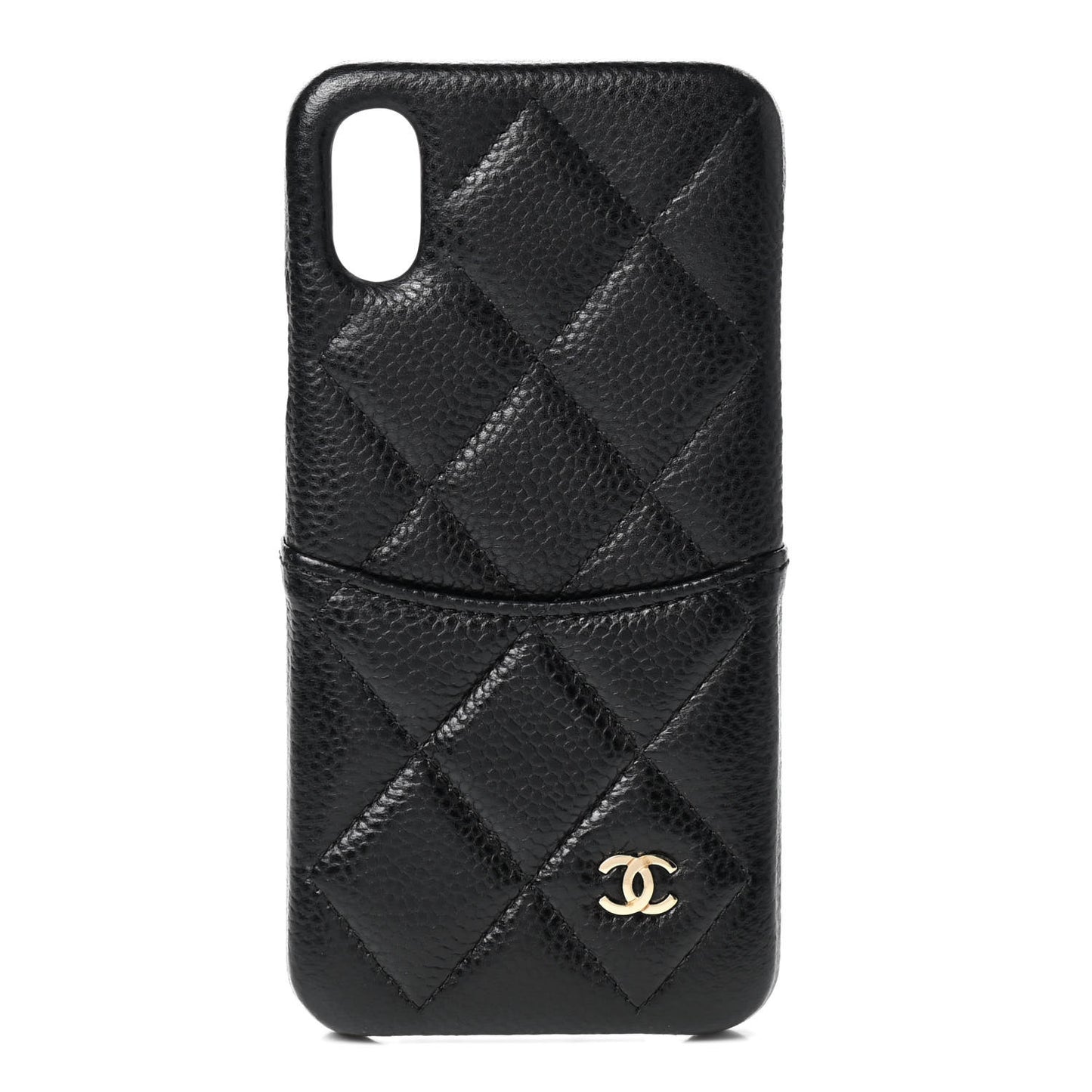 Caviar Quilted iPhone X Coco Tech Case Black