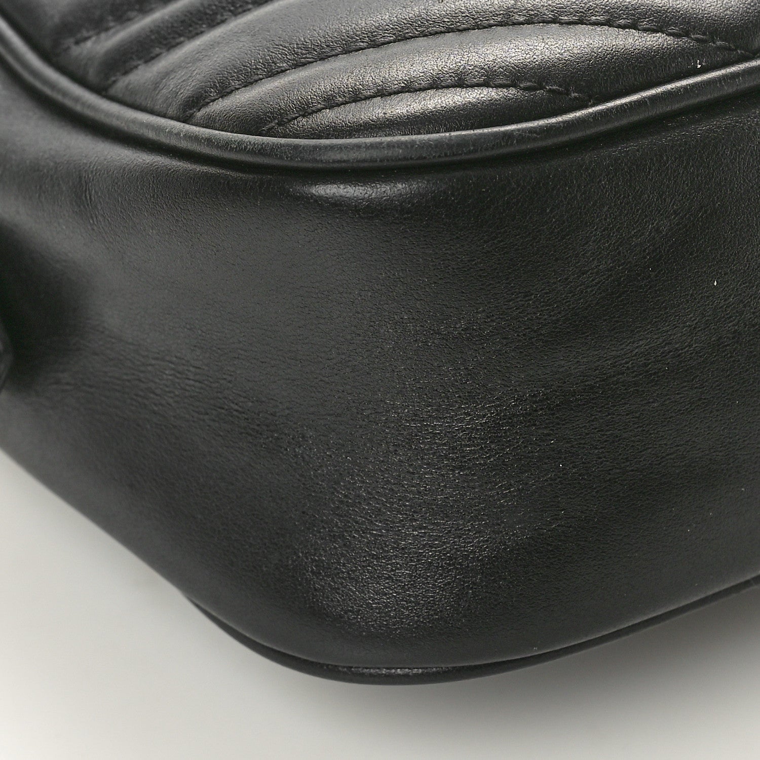 Gucci Calfskin Matelasse Small GG Marmont Chain Shoulder Bag Black 10 of 15