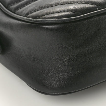 Gucci Calfskin Matelasse Small GG Marmont Chain Shoulder Bag Black 10 of 15