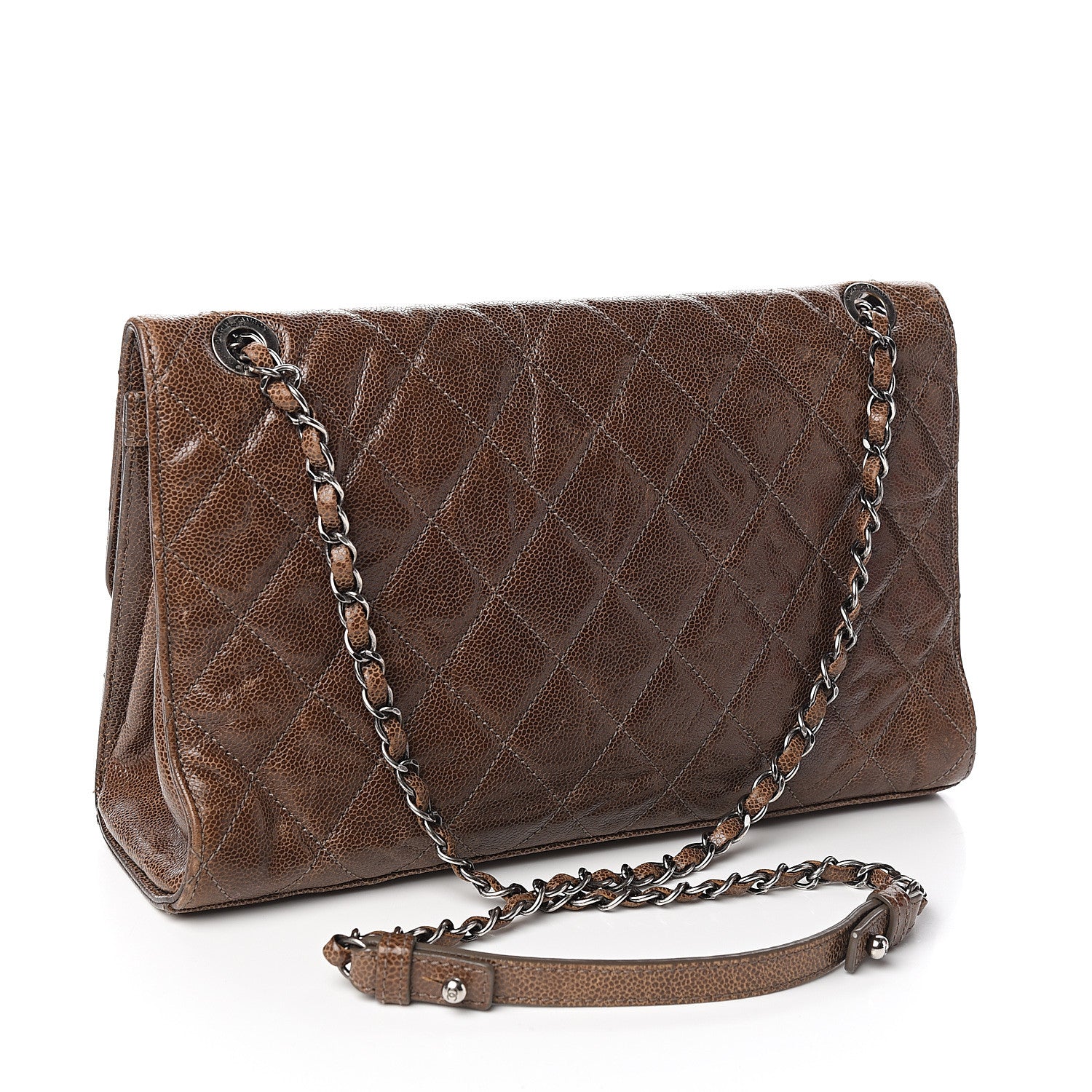 Chanel Crumpled Grained Calfskin Jumbo CC Crave Flap Beige 2 of 11