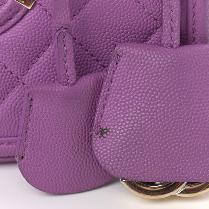 Chanel Caviar Quilted Medium CC Filigree Vanity Case Purple 16 of 16