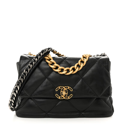 Chanel Lambskin Quilted Large Chanel 19 Flap Black 1 of 10