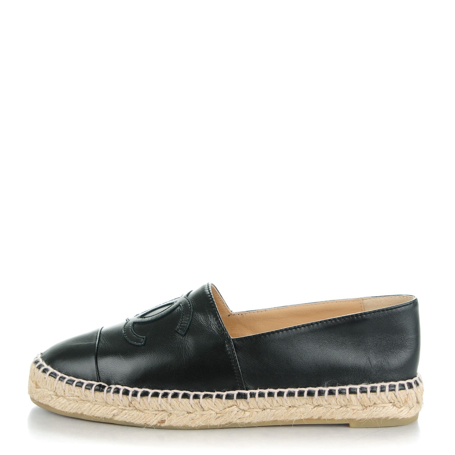 Chanel Lambskin CC Espadrilles 37 Black 1 of 9