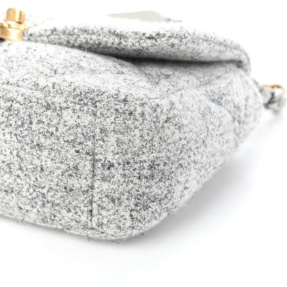 Chanel Tweed Quilted Medium Chanel 19 Flap Grey Ecru 10 of 10