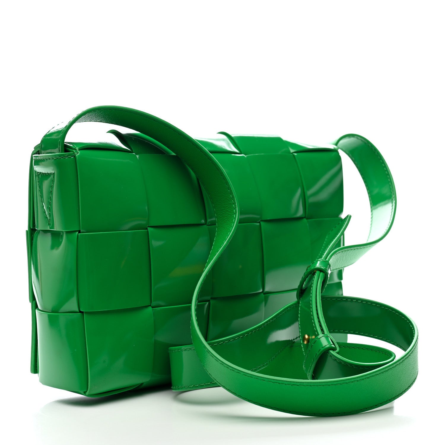 Bottega Veneta Patent Maxi Intrecciato Cassette Crossbody Bag Parakeet 5 of 23