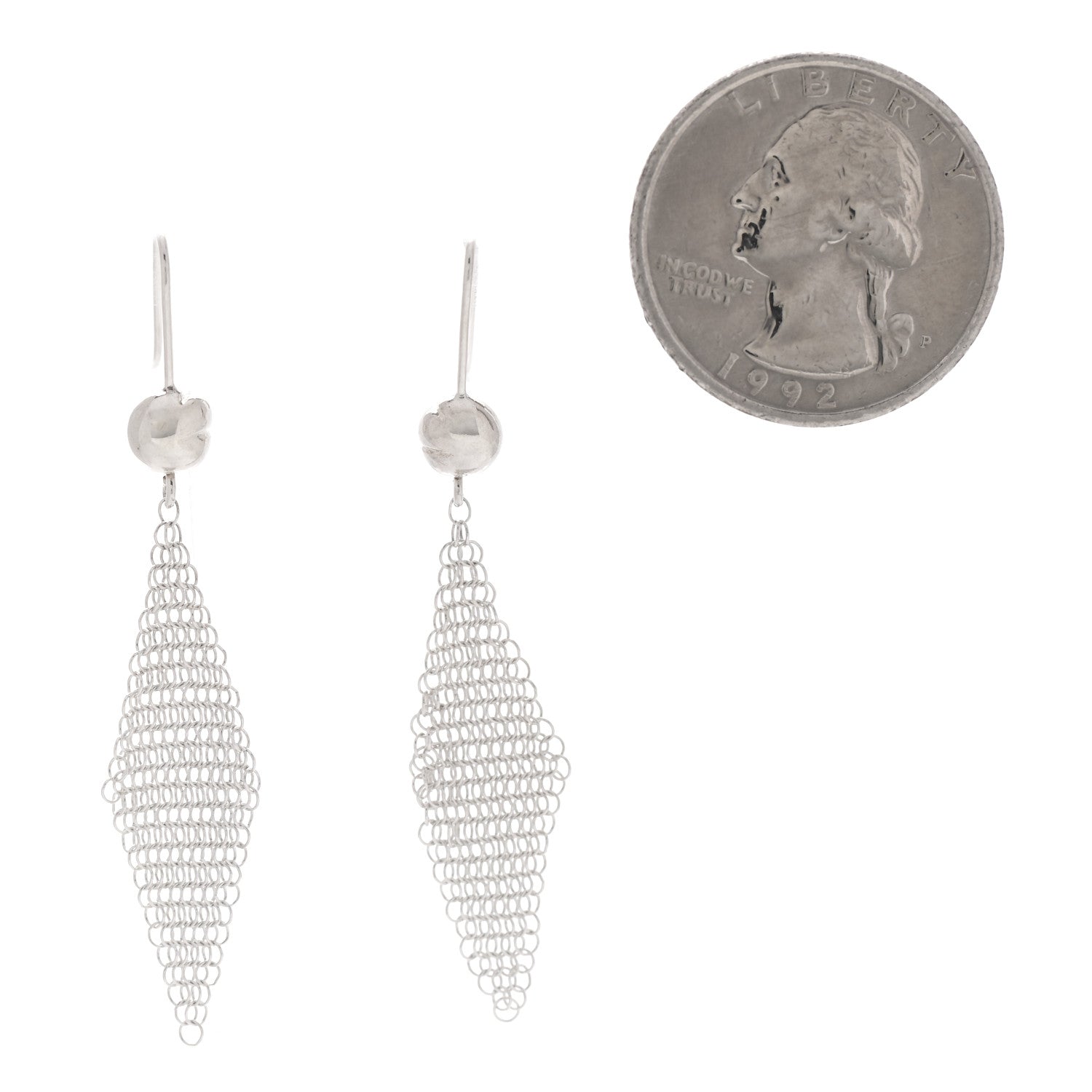 Tiffany Sterling Silver Small Elsa Peretti Mesh Earrings 2 of 5