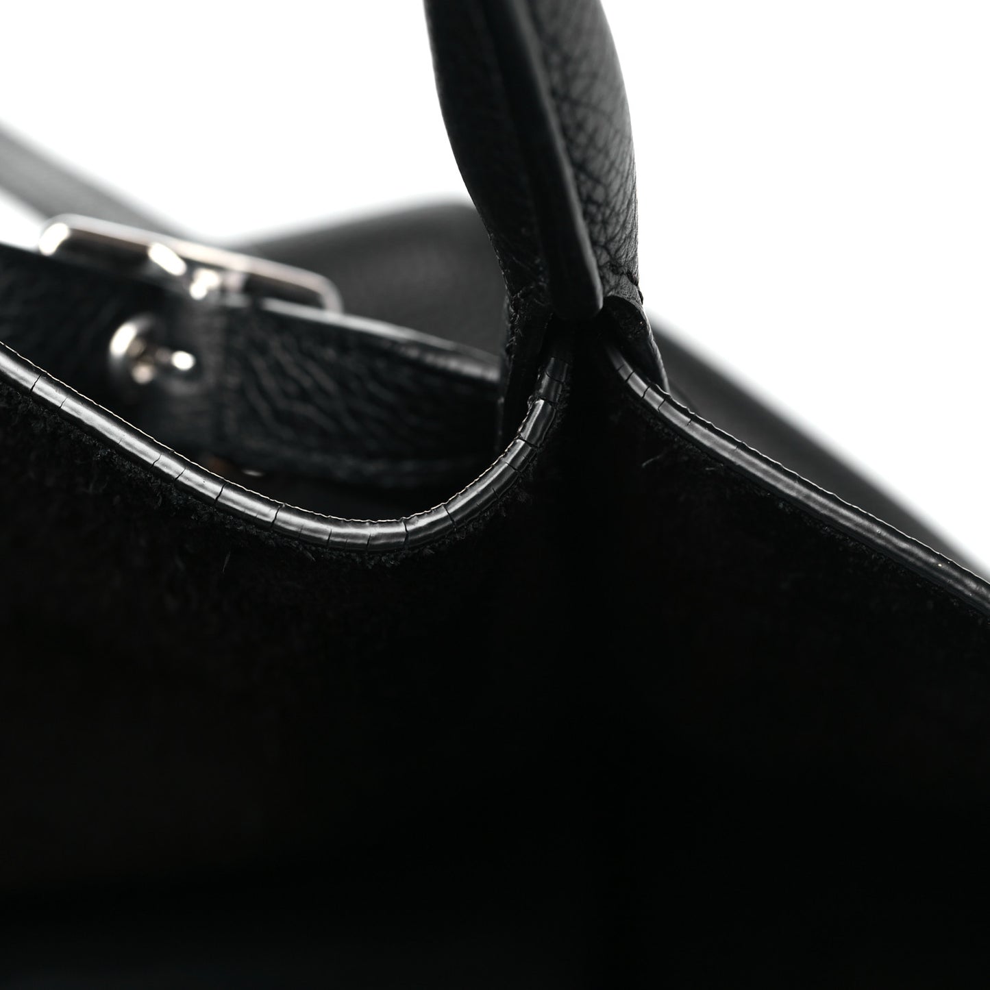 Supple Grained Calfskin Medium Big Bag Black