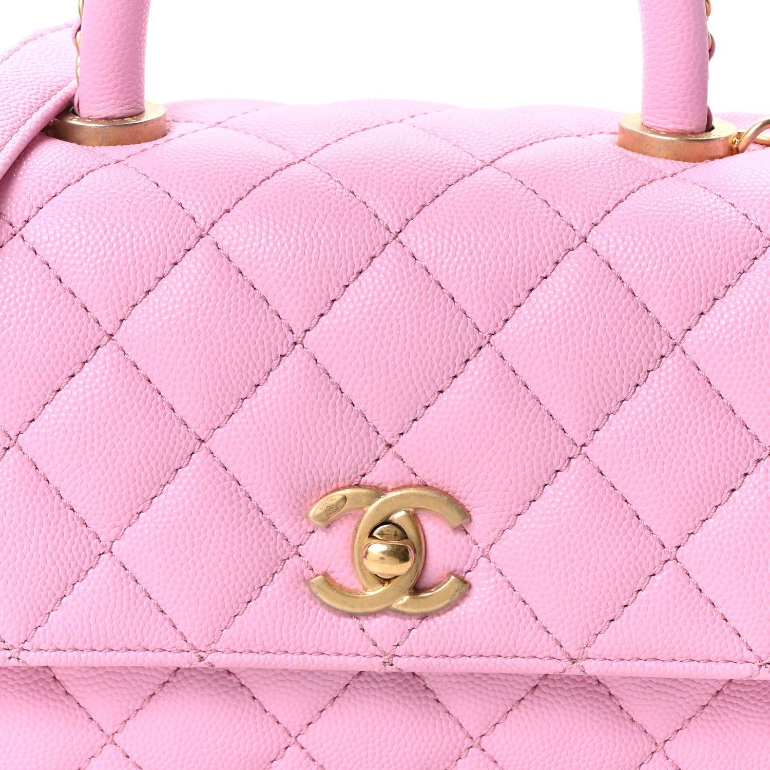 Chanel Caviar Quilted Mini Coco Chain Handle Flap Pink 8 of 10