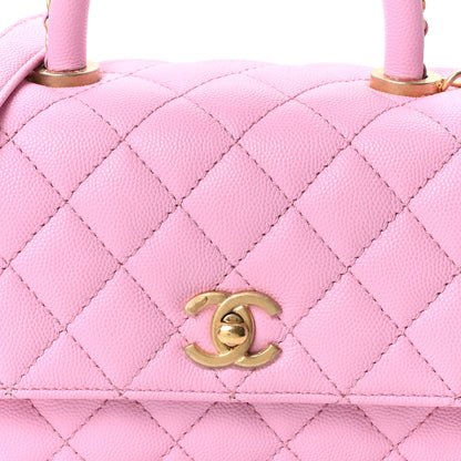 Chanel Caviar Quilted Mini Coco Chain Handle Flap Pink 8 of 10